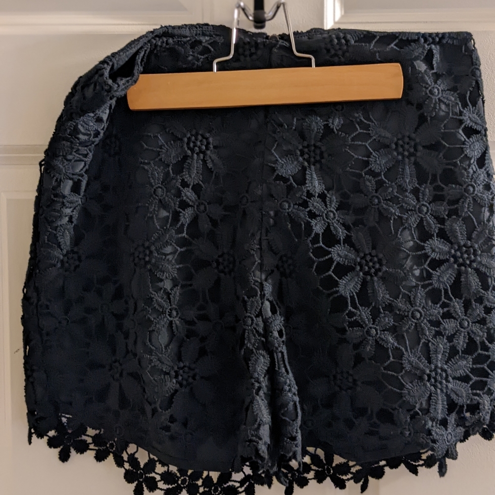 Hollister Lacy Black crochet shorts with lining
